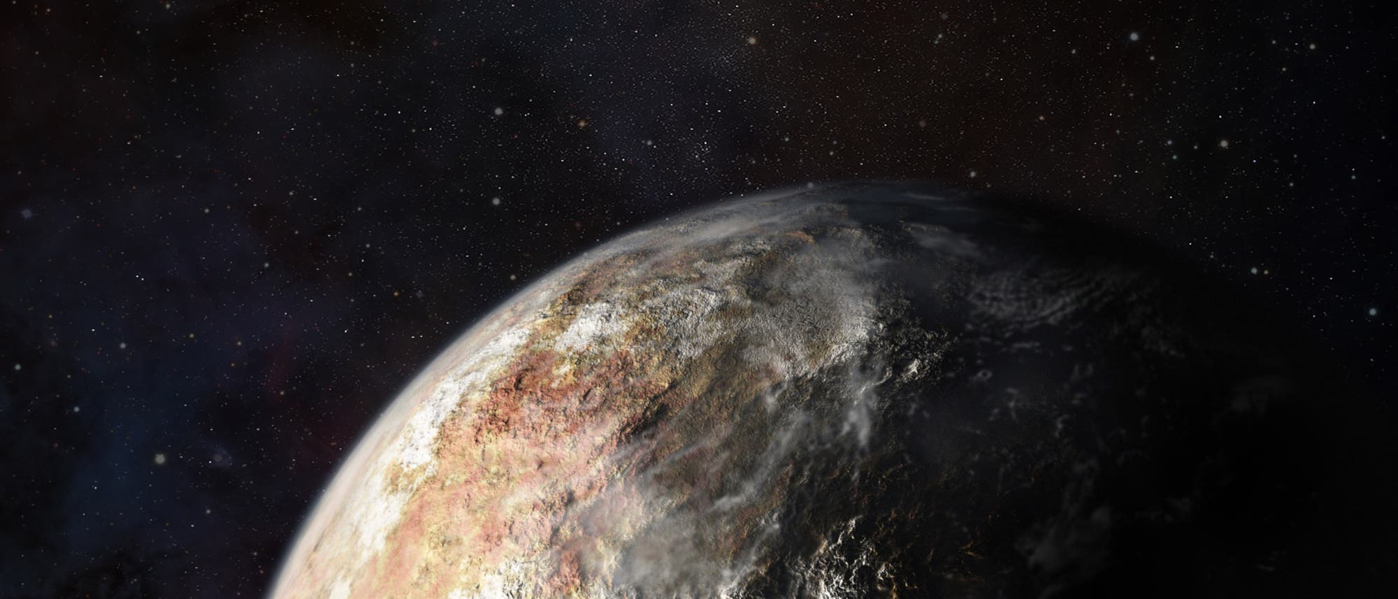 Im Anflug auf Pluto (künstlerische Darstellung) Im Anflug auf Pluto (künstlerische Darstellung)