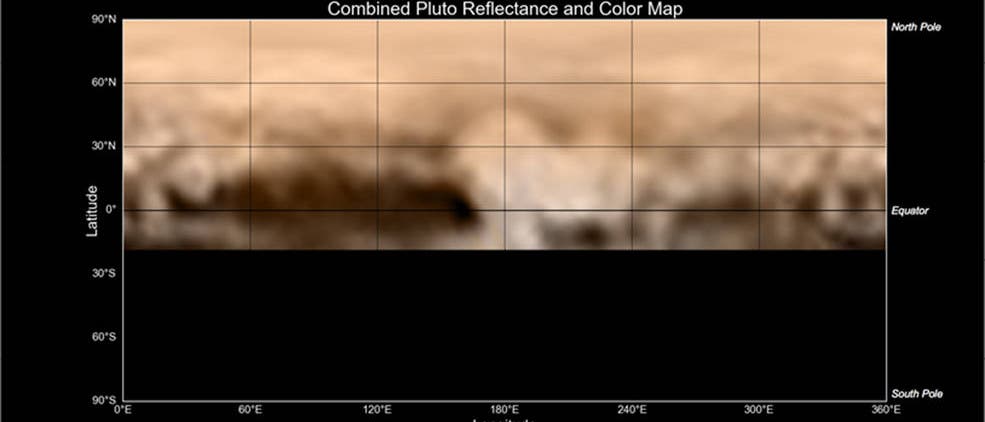 Eine erste Karte von Pluto aus Bilddaten von New Horizons Eine erste Karte von Pluto aus Bilddaten von New Horizons