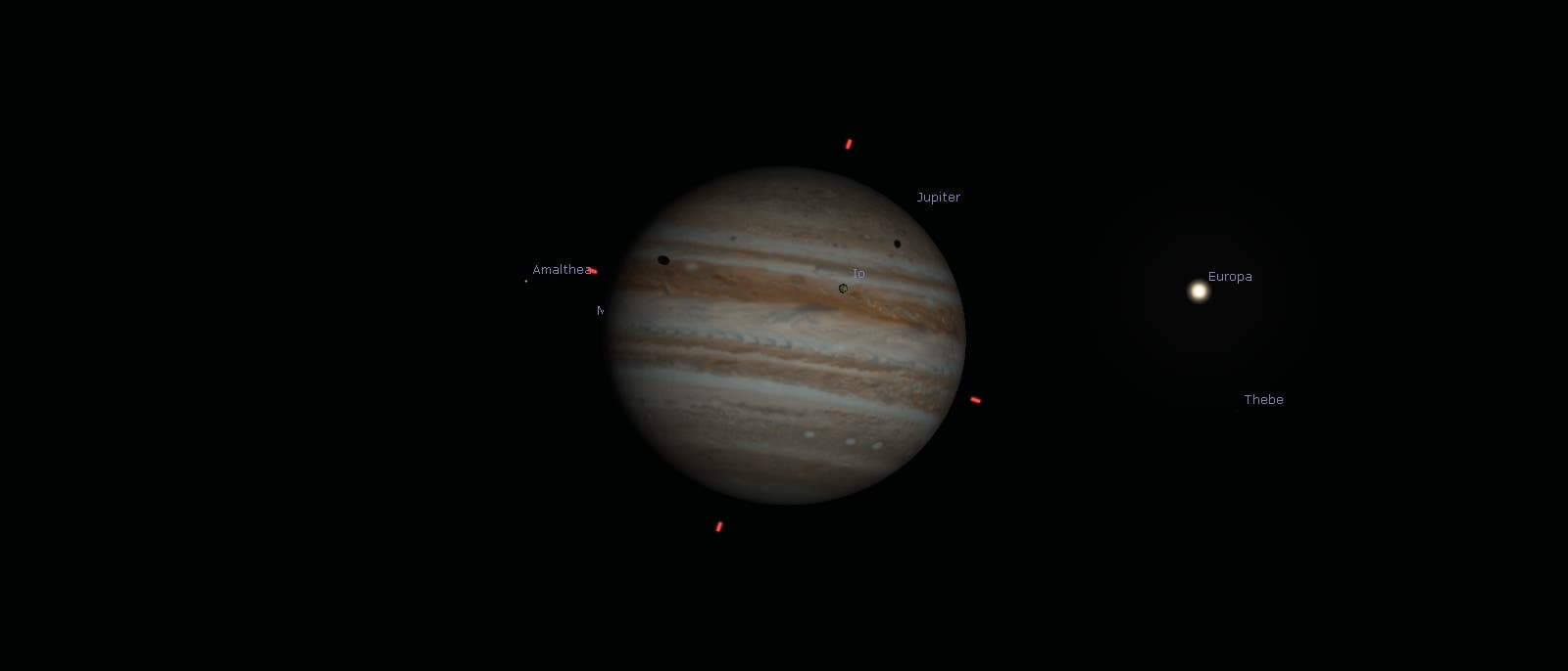 Jupiter mit den Schatten von Io und Europa Jupiter mit den Schatten von Io und Europa