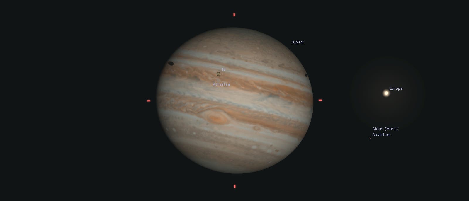 Jupiter mit Monden und Schatten Jupiter mit Monden und Schatten