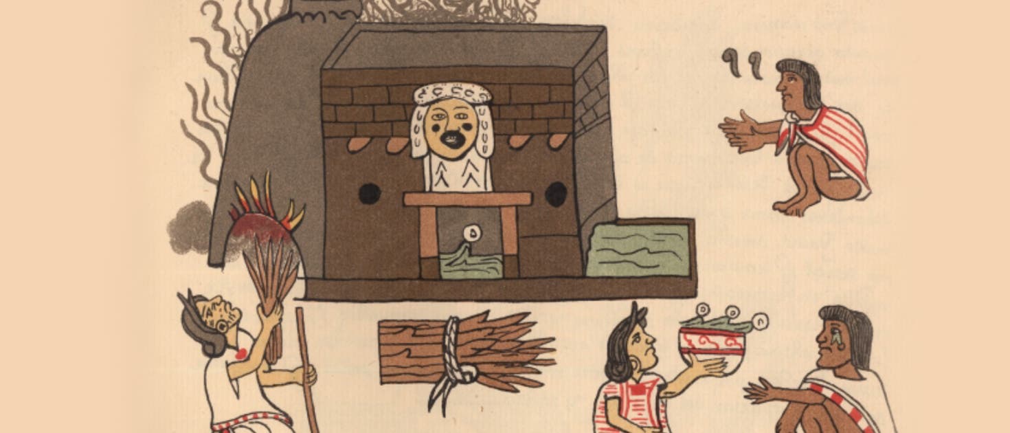 Dampfbad der Azteken im »Codex Magliabecchi« aus der Mitte des 16. Jahrhunderts. Dampfbad der Azteken im »Codex Magliabecchi« aus der Mitte des 16. Jahrhunderts.