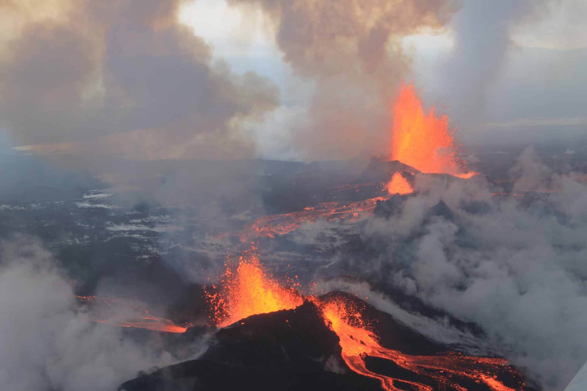 Feuer und Eis am Bárðarbunga-Vulkan Feuer und Eis am Bárðarbunga-Vulkan
