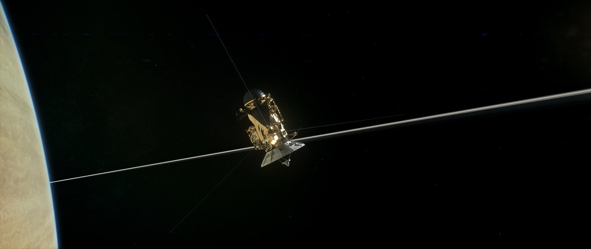 Cassini durchbricht die Ringebene Cassini durchbricht die Ringebene