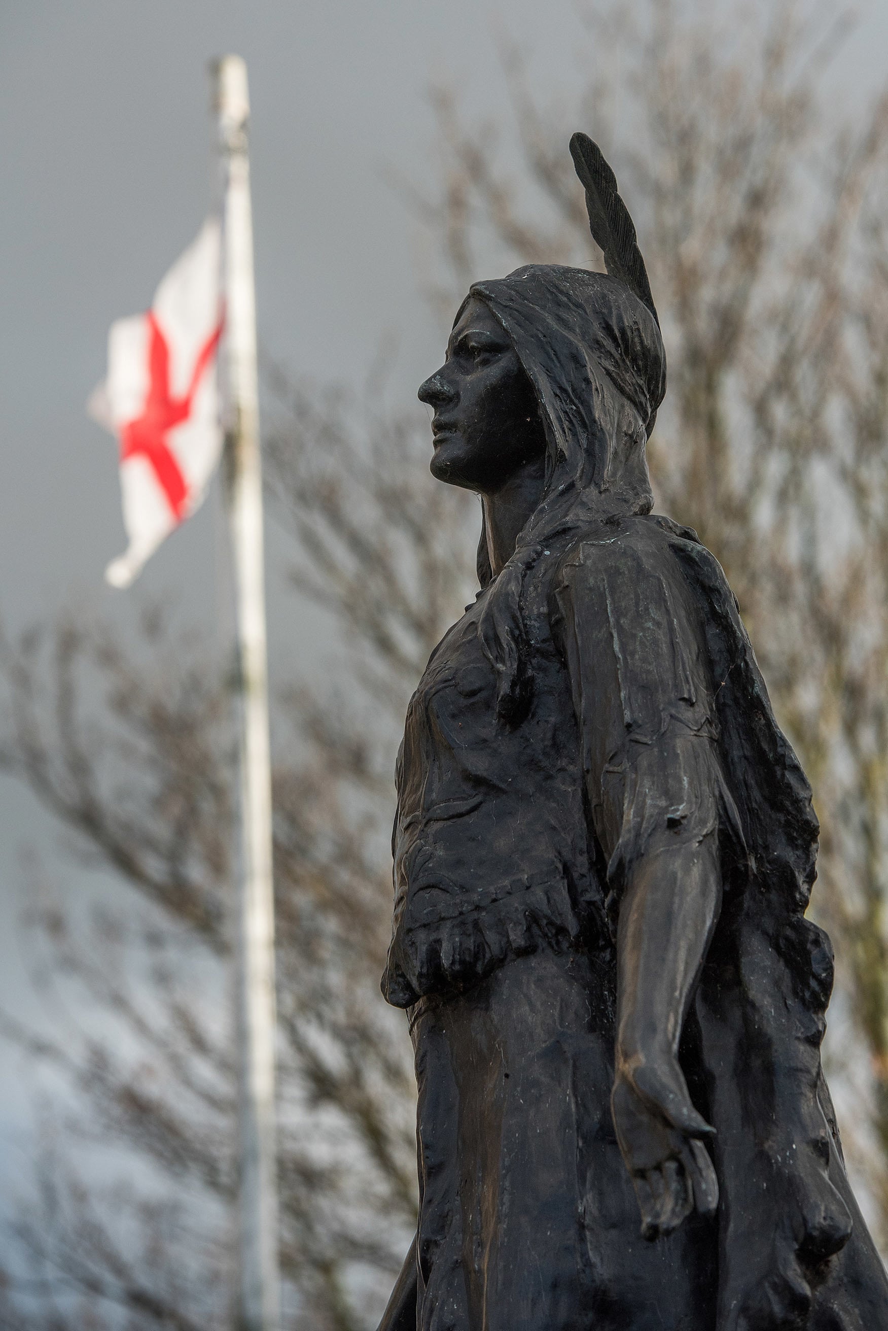 Pocahontas-Statue in Gravesend, Grafschaft Kent Pocahontas-Statue in Gravesend, Grafschaft Kent