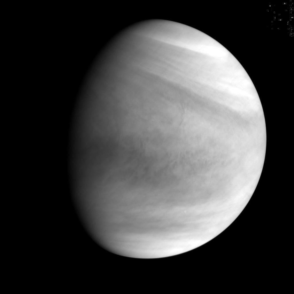 Die Venus-Atmosphäre im Ultravioletten (Aufnahme der Raumsonde Akatsuki) Die Venus-Atmosphäre im Ultravioletten (Aufnahme der Raumsonde Akatsuki)