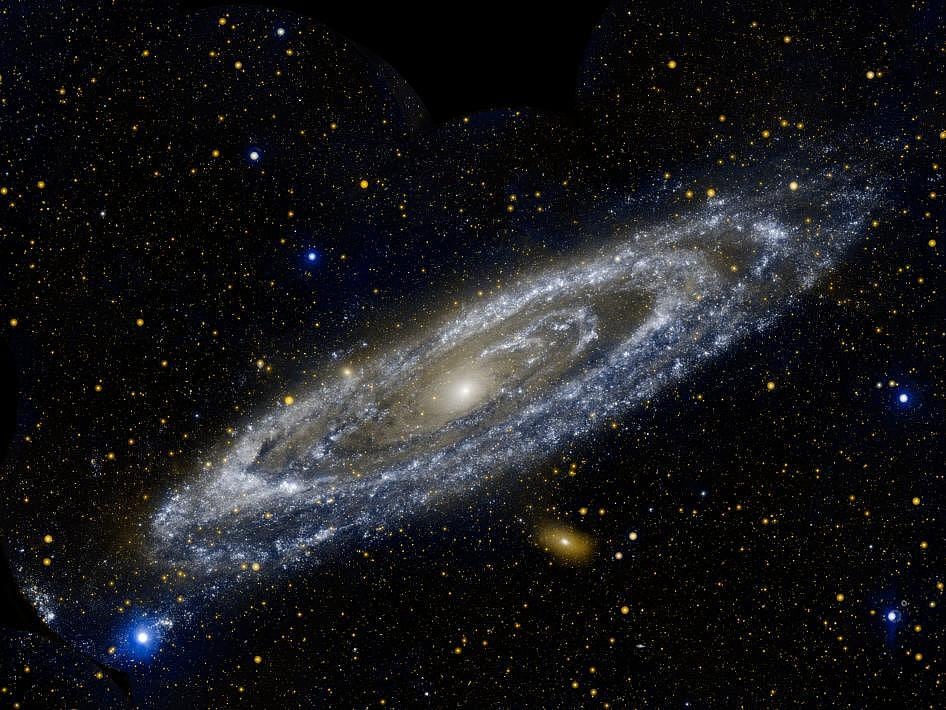 Andromedagalaxie im ultravioletten Licht Andromedagalaxie im ultravioletten Licht