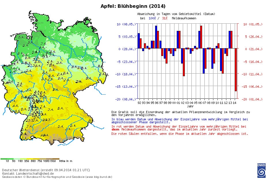 Beginn der Apfelblüte in Deutschland Beginn der Apfelblüte in Deutschland