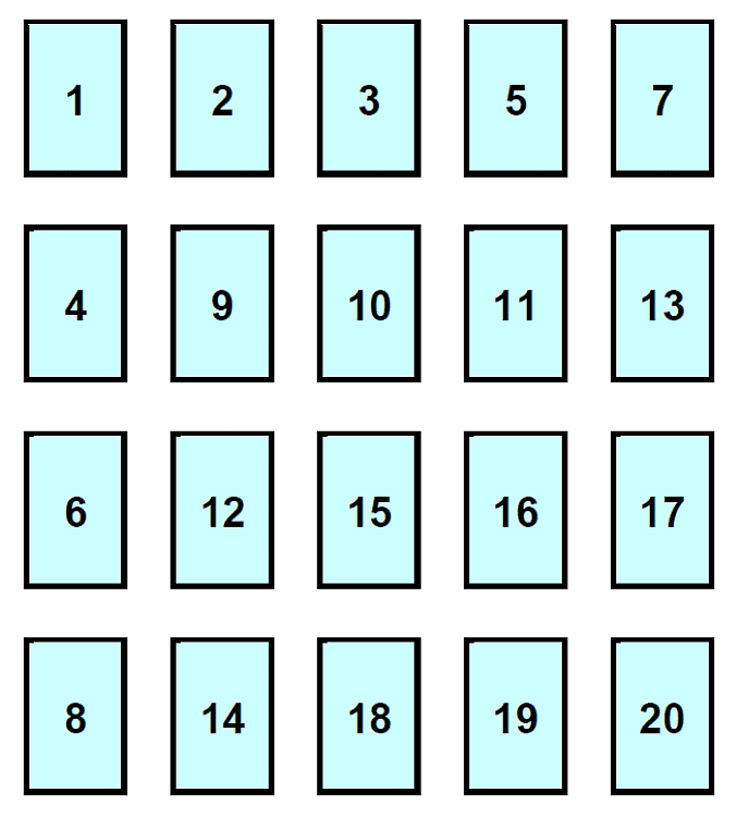 20 Spielkarten 20 Spielkarten