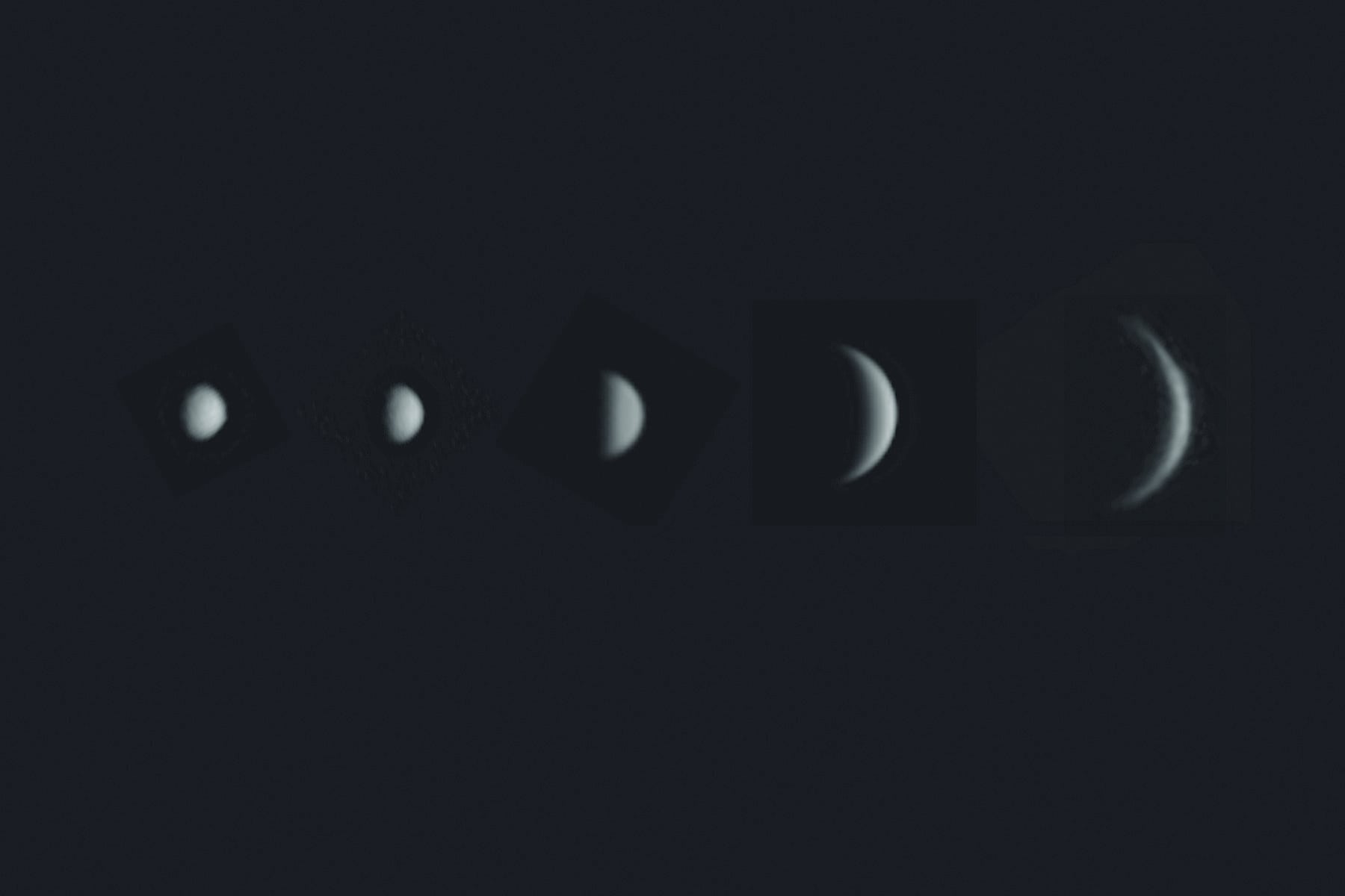 Phasen der Venus (Sequenz über fünf Monate) Phasen der Venus (Sequenz über fünf Monate)