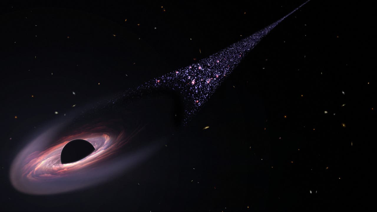 Galaktischer Ausbruch: Im Jahr 2023 berichteten Astronomen von einem extrem massereichen Schwarzen Loch, das sich von seiner Heimatgalaxie losgerissen hat – kann das sein?