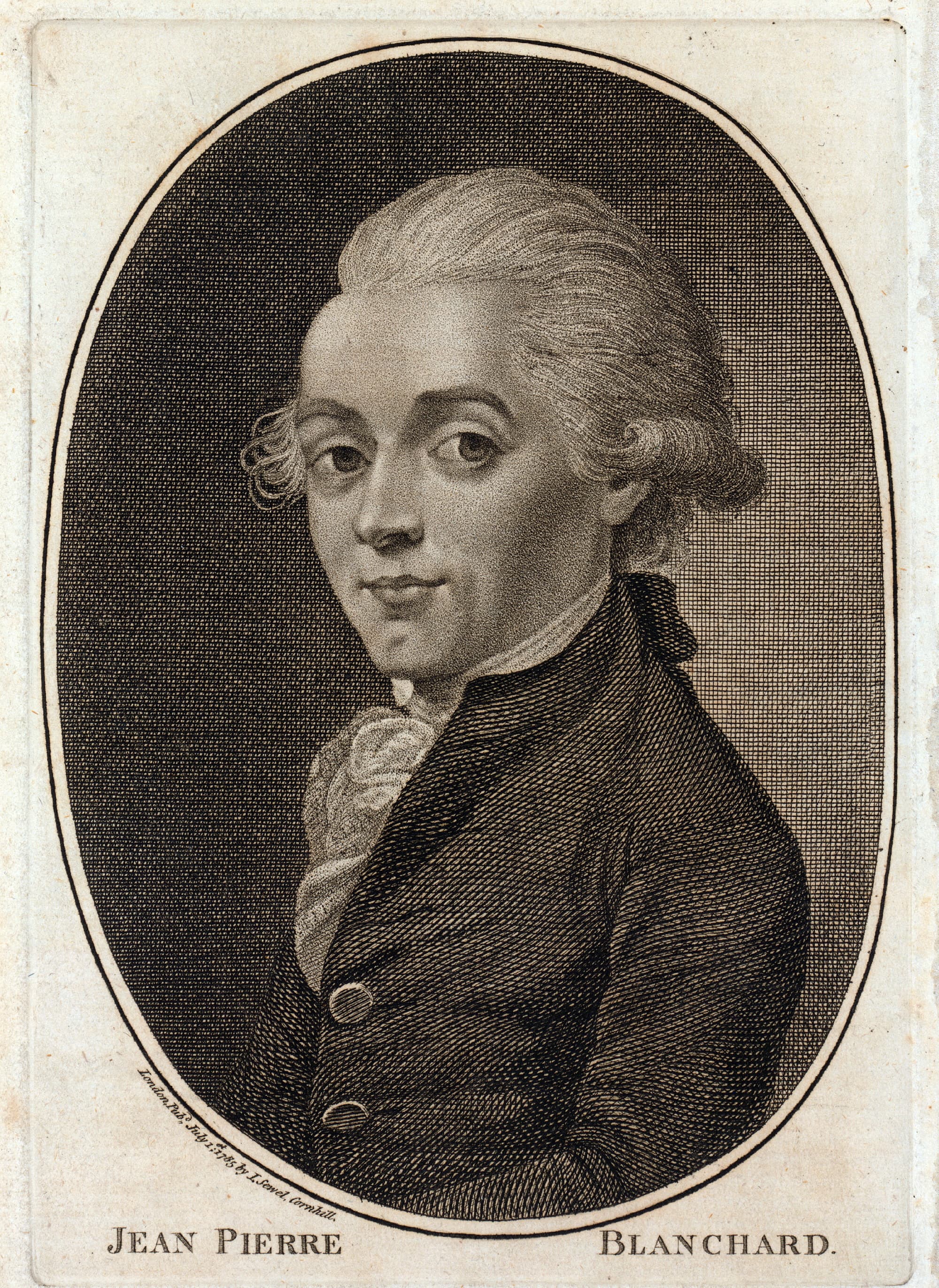 Der Flugpionier im Jahr 1785 – kurz nach seiner Überquerung des Kanals Der Flugpionier im Jahr 1785 – kurz nach seiner Überquerung des Kanals