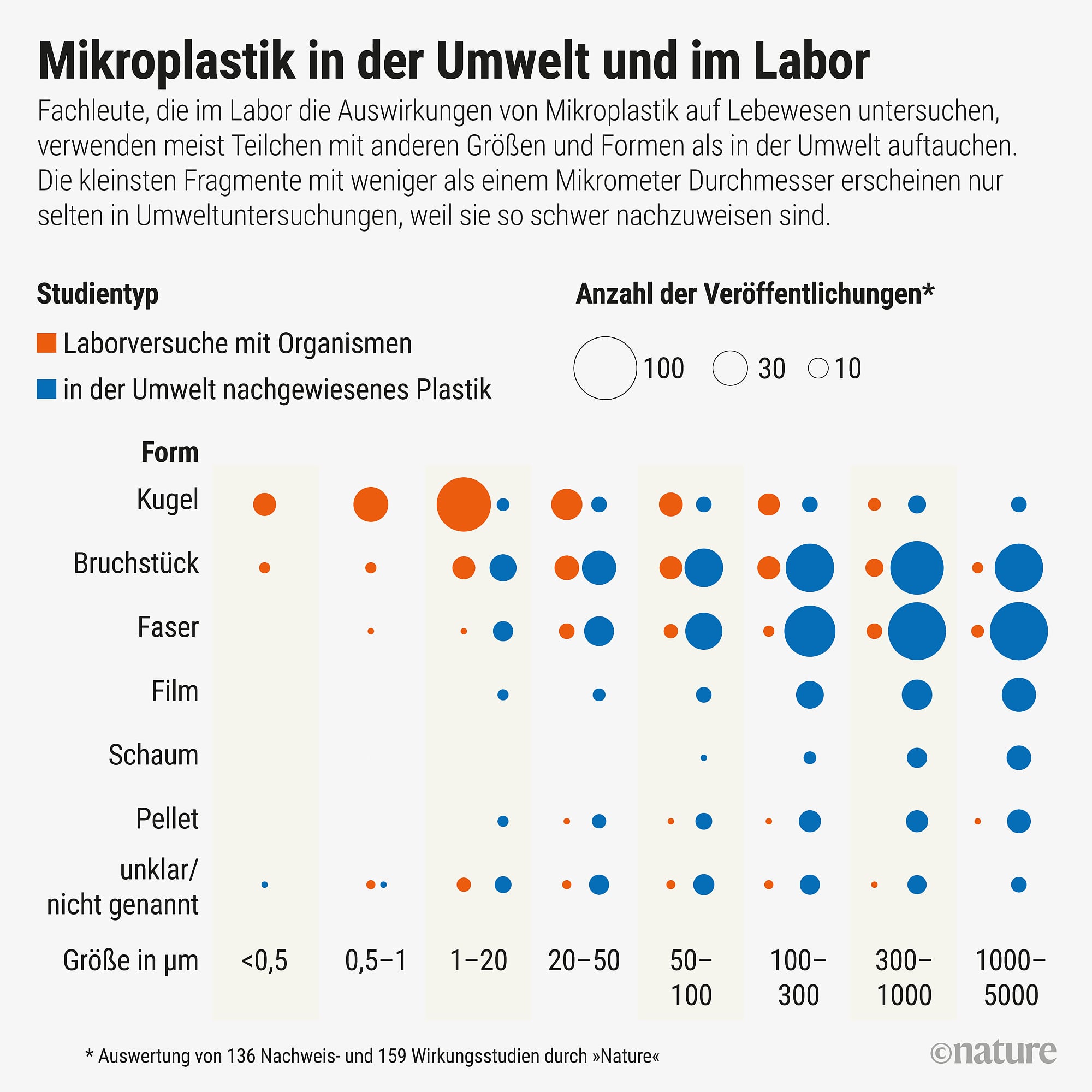 Infografik: Mikroplastik in der Umwelt und im Labor Infografik: Mikroplastik in der Umwelt und im Labor