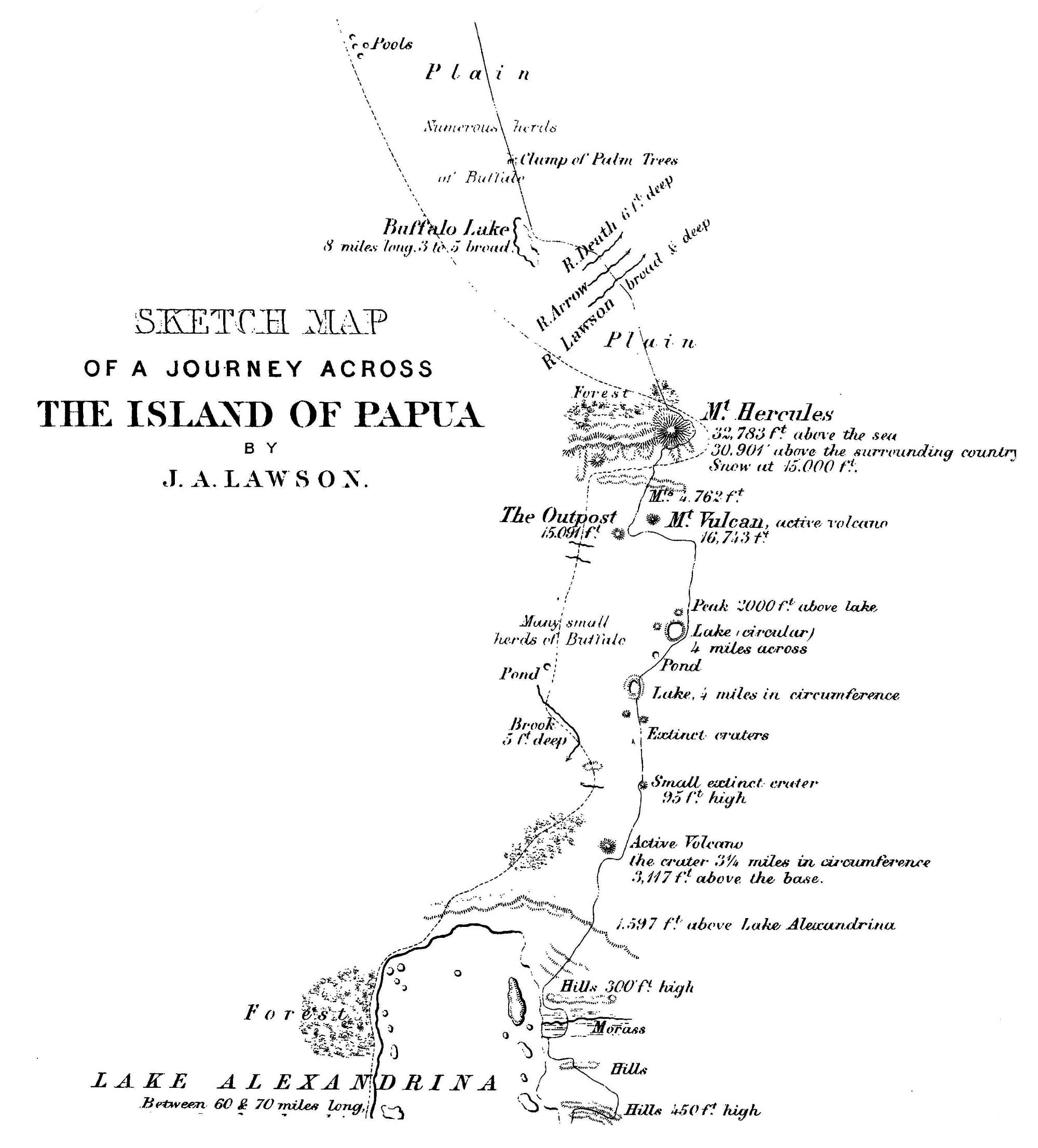 Lawsons Karte von Papua-Neuguinea Lawsons Karte von Papua-Neuguinea