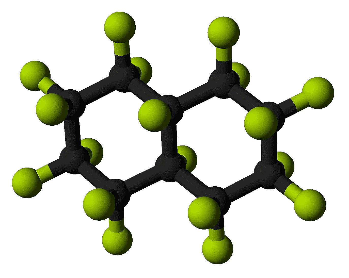 Strukturdarstellung des Moleküls Perfluordecalin Strukturdarstellung des Moleküls Perfluordecalin