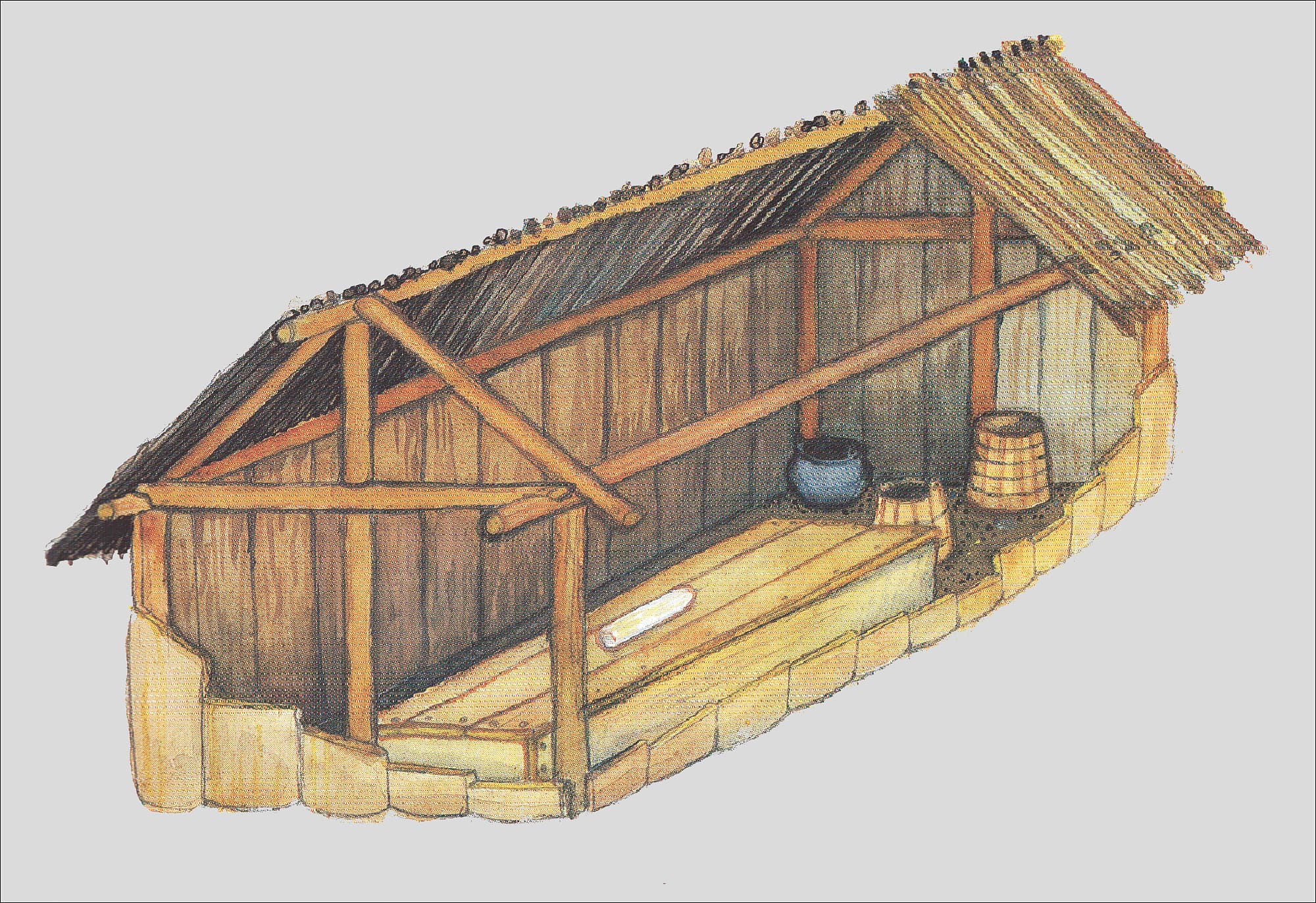 Die Grabkammer glich mit ihrem Giebeldach einem Haus Die Grabkammer glich mit ihrem Giebeldach einem Haus