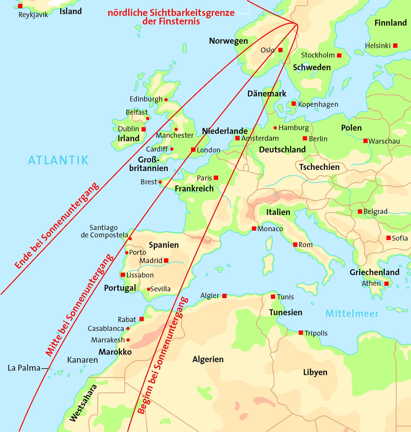 Sonnenfinsternis in Europa Sonnenfinsternis in Europa