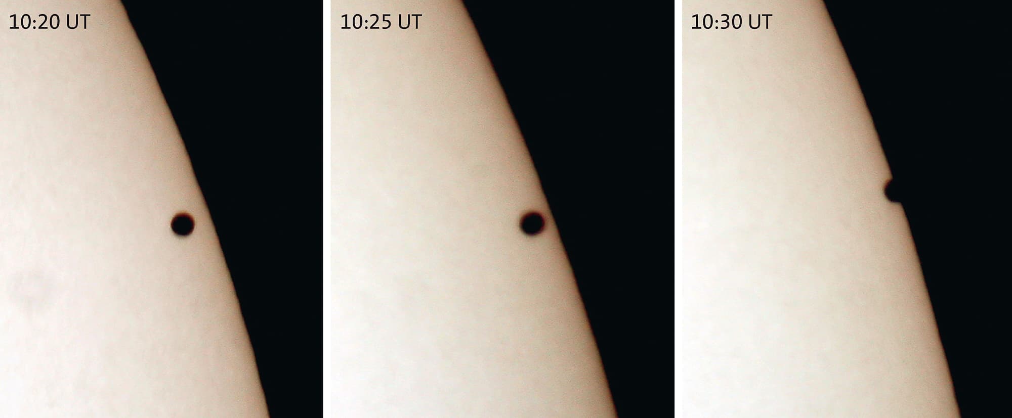 Merkur verlässt die Sonnenscheibe Merkur verlässt die Sonnenscheibe