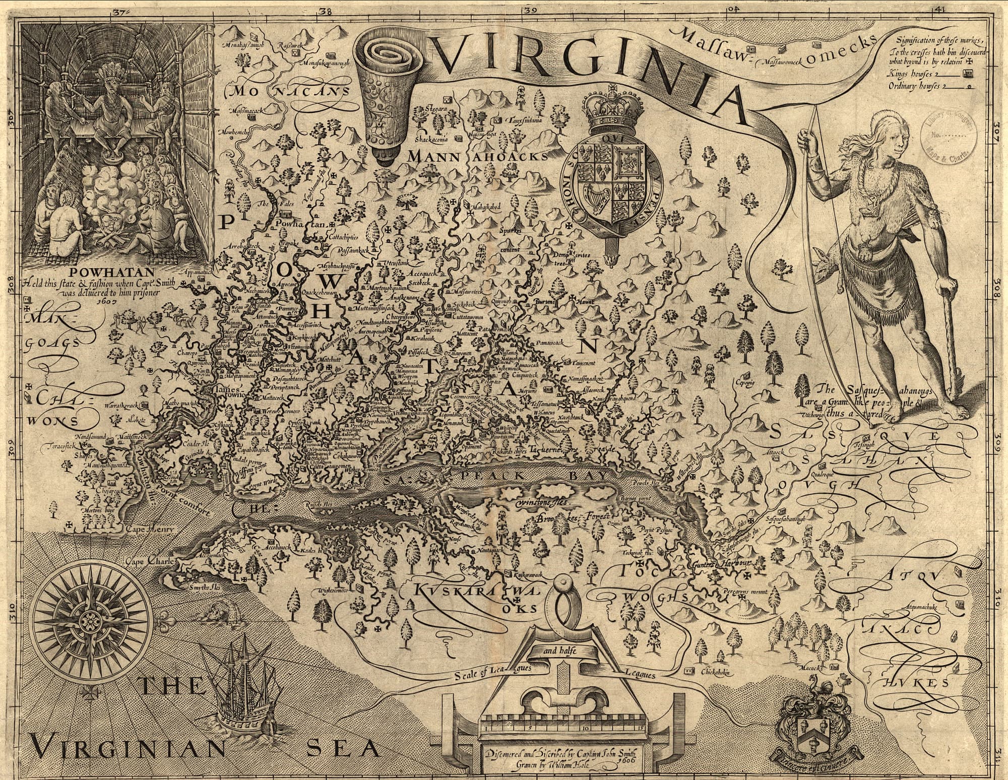 Karte Virginias aus dem Jahr 1606 Karte Virginias aus dem Jahr 1606
