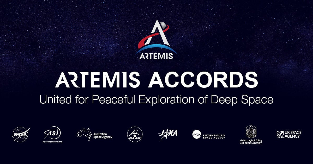 Werbebanner der Artemis Accords Werbebanner der Artemis Accords