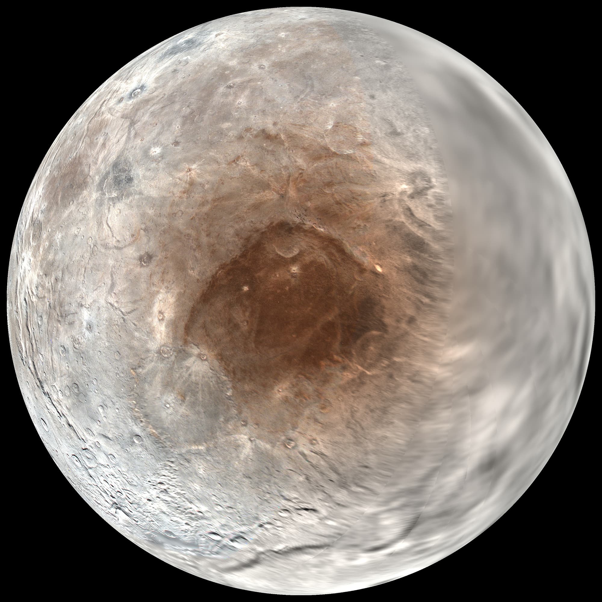Übersichtsbild der Nordhemisphäre von Charon Übersichtsbild der Nordhemisphäre von Charon