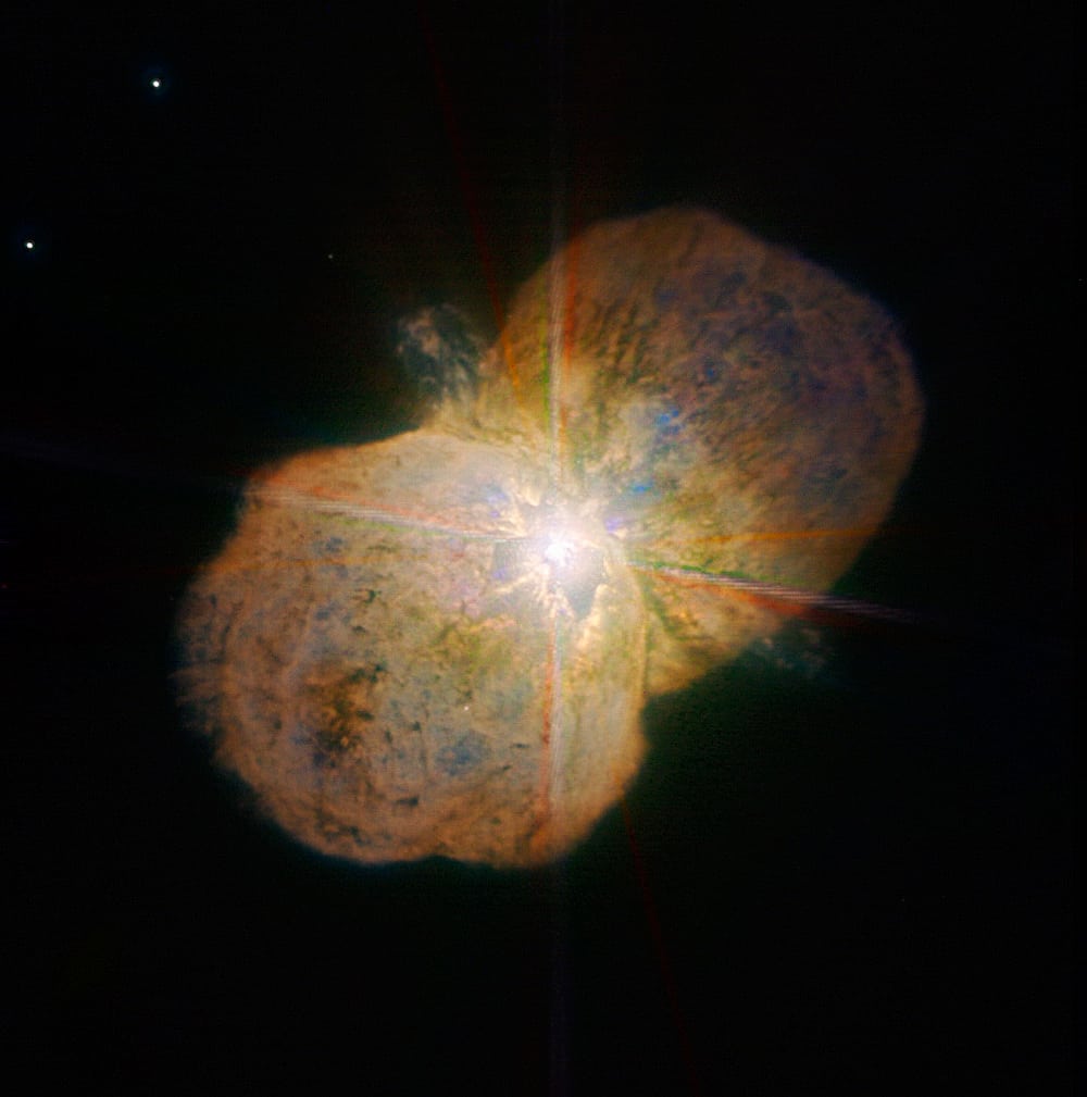 Das Doppelsternsystem Eta Carinae mit Homunkulusnebel Das Doppelsternsystem Eta Carinae mit Homunkulusnebel