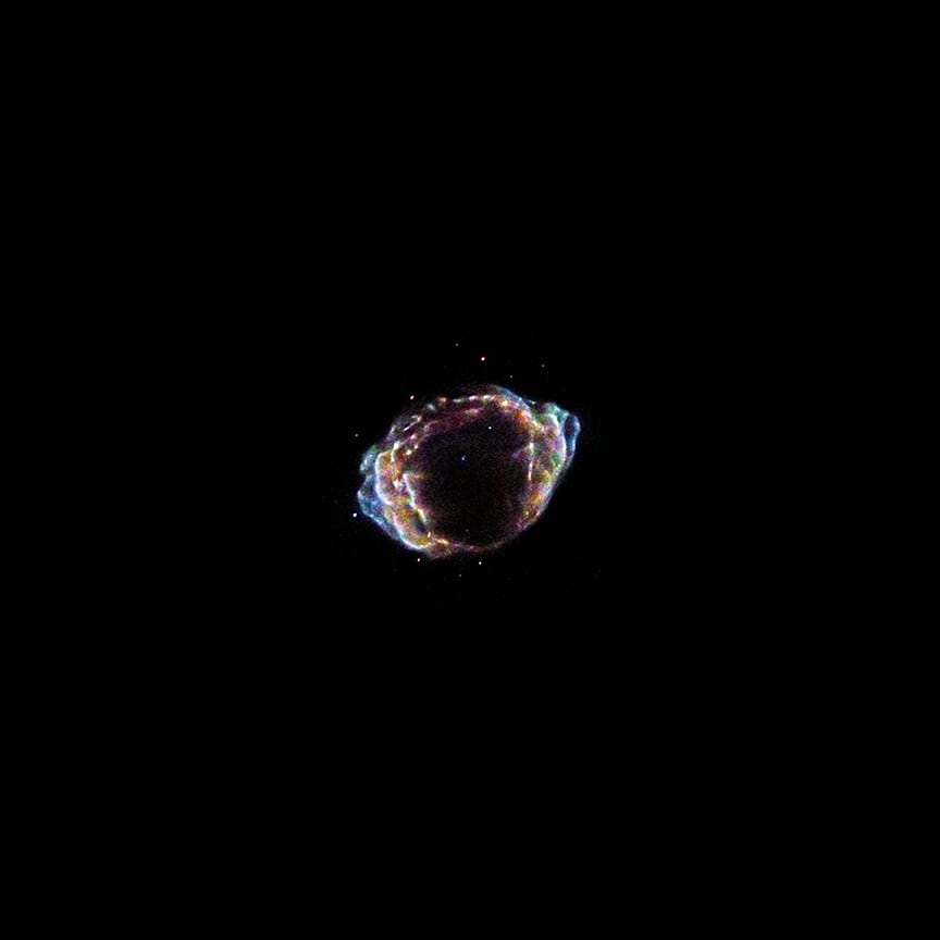 Röntgenbild des Supernova-Überrests G1.9+0.3 im Sternbild Schütze Röntgenbild des Supernova-Überrests G1.9+0.3 im Sternbild Schütze
