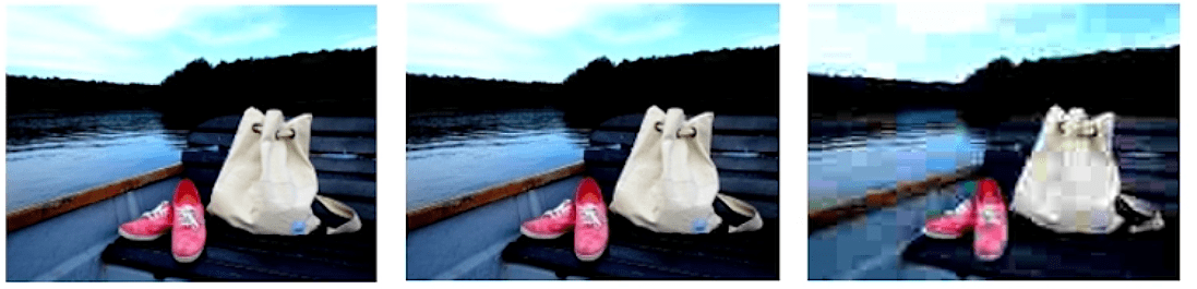 Links: BMP mit 88 KB, Mitte: JPEG 27 KB, Rechts: JPEG 2 KB Links: BMP mit 88 KB, Mitte: JPEG 27 KB, Rechts: JPEG 2 KB
