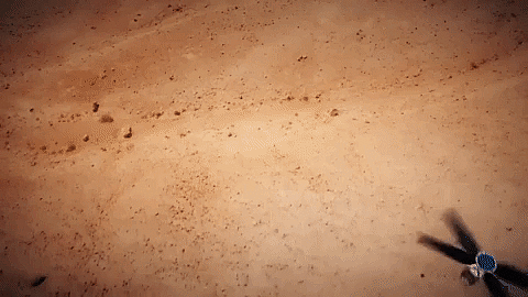Der Mars Helicopter im Flug Der Mars Helicopter im Flug