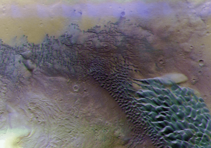 Marsoberfläche aus dem Orbit fotografiert Marsoberfläche aus dem Orbit fotografiert