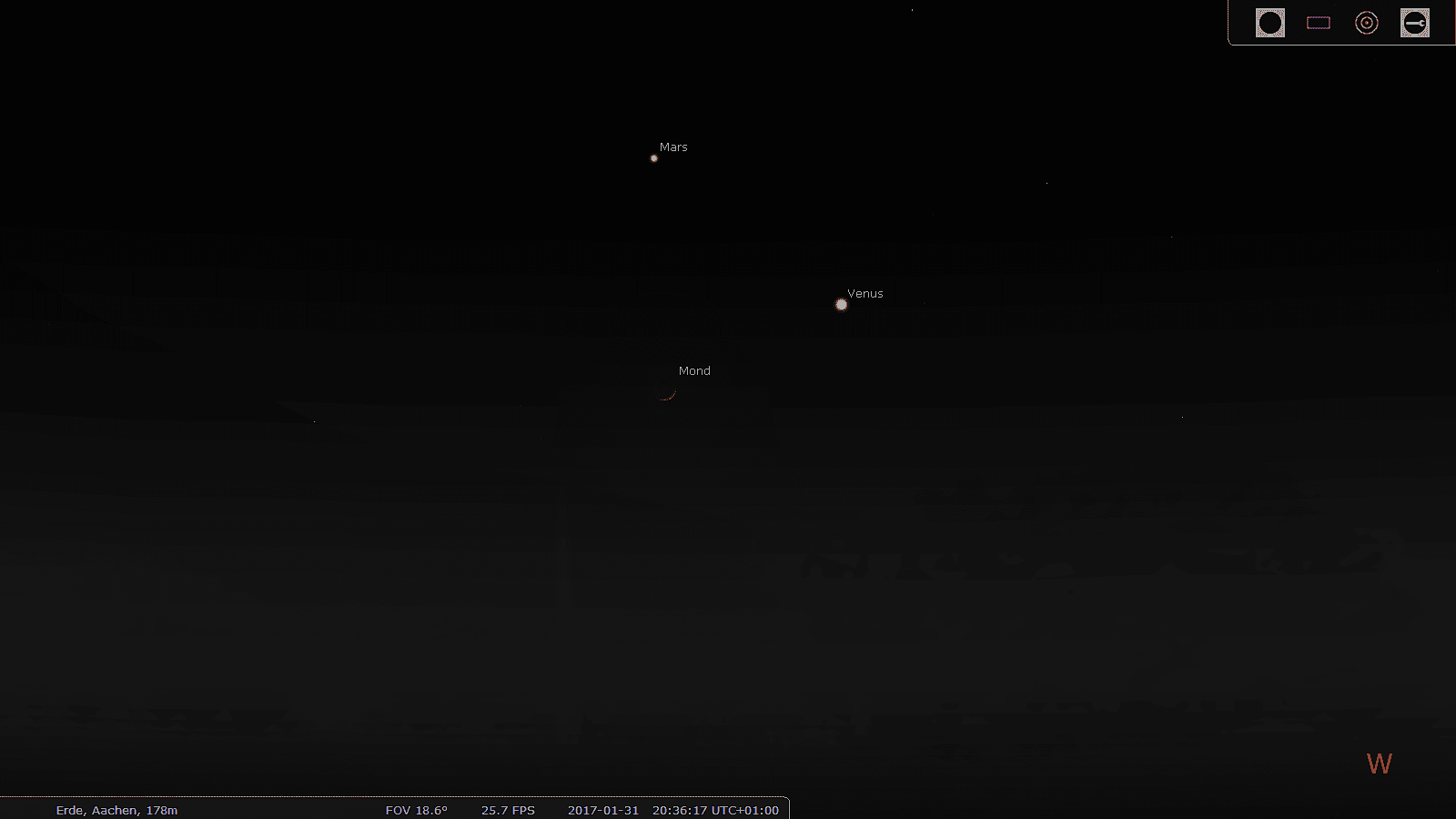 Konjunktion von Mond, Venus und Mars Konjunktion von Mond, Venus und Mars
