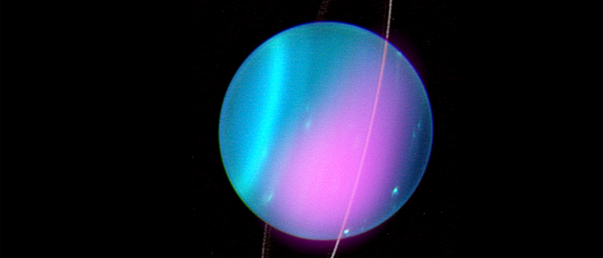 Der Planet Uranus liegt auf der Seite. Der Planet Uranus liegt auf der Seite.