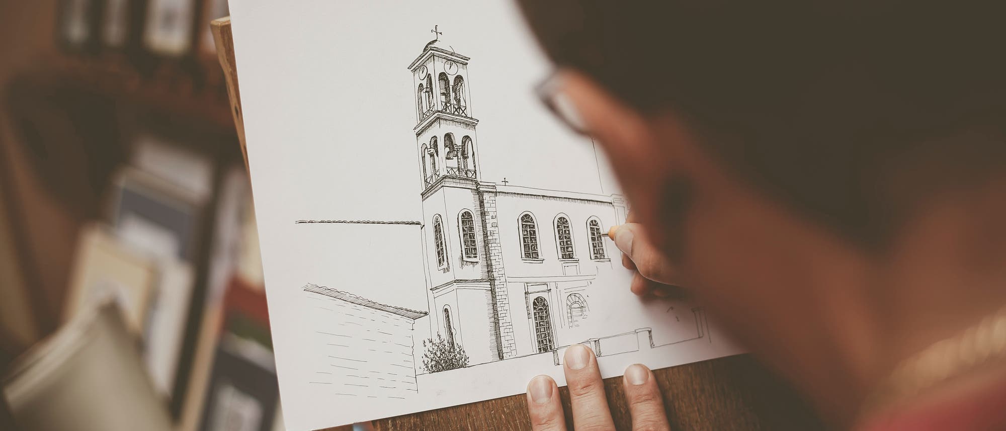 Zeichnen einer Kirche Zeichnen einer Kirche