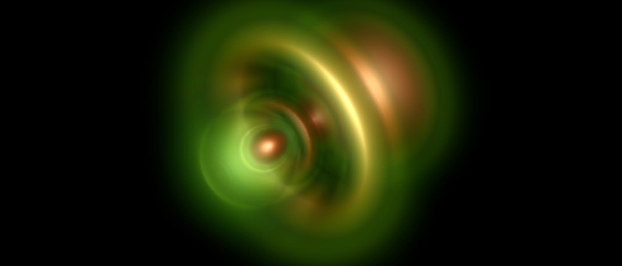 Die Aufenthaltswahrscheinlichkeit des verbliebenen Elektrons in einer grafischen Darstellung (je heller, desto höher die Aufenthaltswahrscheinichkeit) Die Aufenthaltswahrscheinlichkeit des verbliebenen Elektrons in einer grafischen Darstellung (je heller, desto höher die Aufenthaltswahrscheinichkeit)