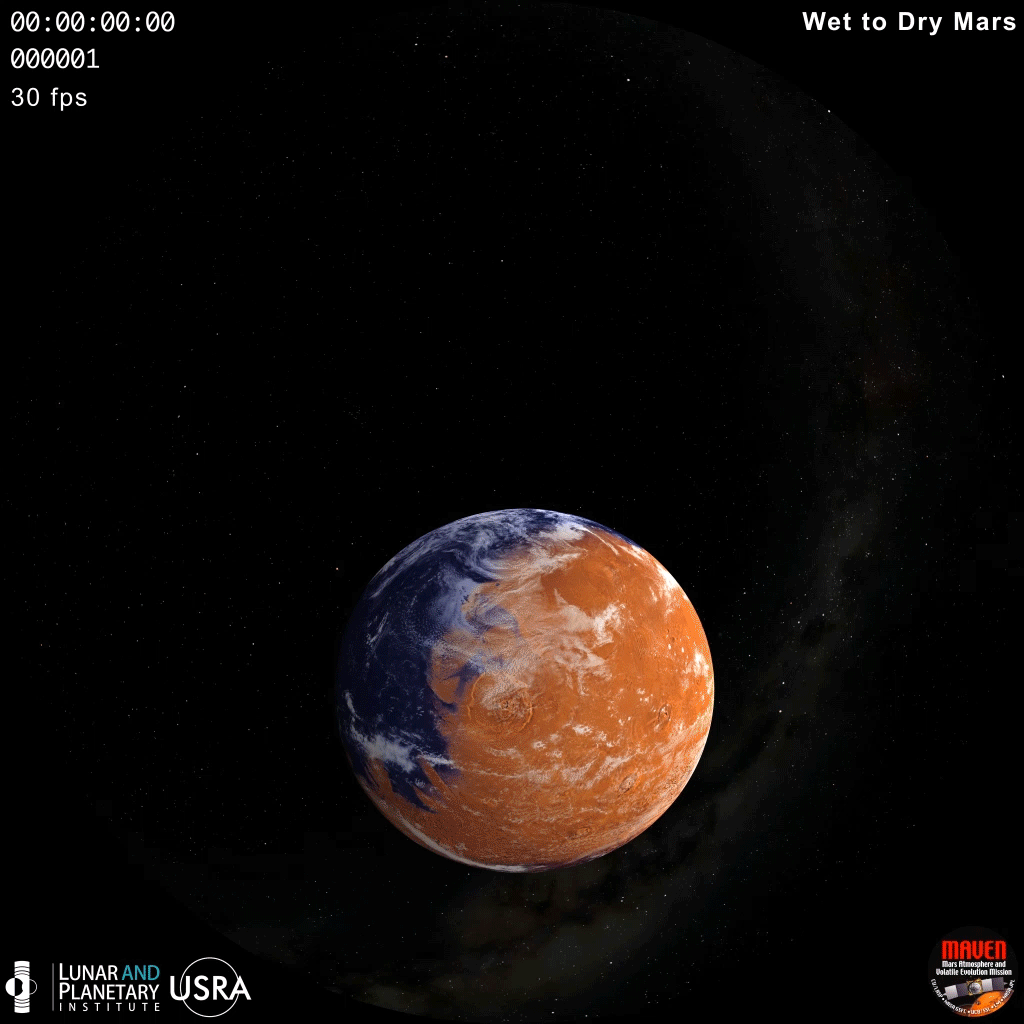 Der junge Mars mit flüssigem Wasser auf der Oberfläche