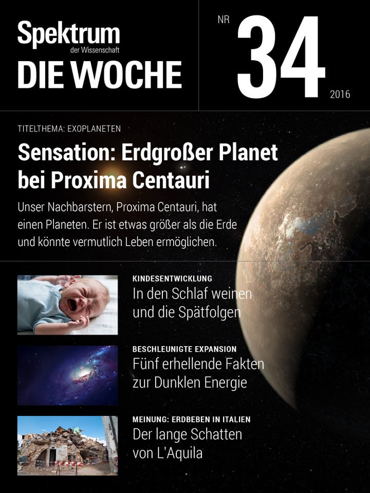 Spektrum – Die Woche – 34/2016 – Sensation: Erdgroßer Planet bei Proxima Centauri