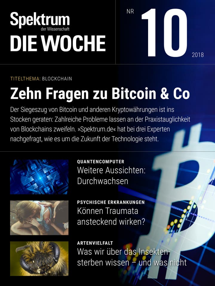 Spektrum – Die Woche – 10/2018 – Zehn Fragen zu Bitcoin & Co.