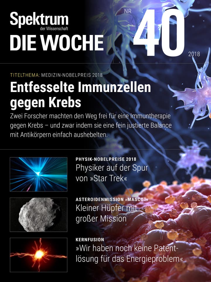 Spektrum – Die Woche – 40/2018 – Entfesselte Immunzellen gegen Krebs