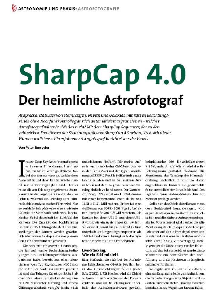 SharpCap 4.0: Der heimliche Astrofotograf