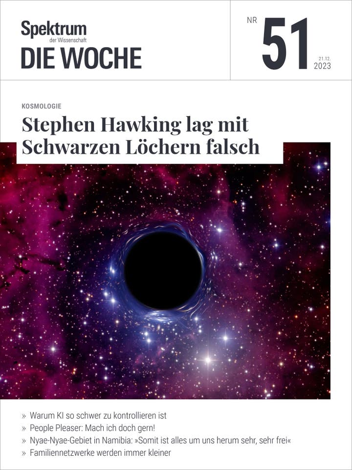 Spektrum – Die Woche – 51/2023 – Stephen Hawking lag mit Schwarzen Löchern falsch
