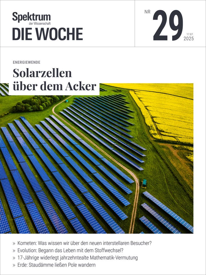 Spektrum - Die Woche - 29/2025 - Solarzellen über dem Acker
