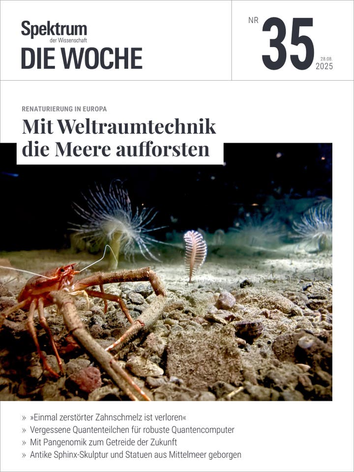 Eine Uhr über dem Meer, die sich in ihre Bestandteile auflöst
