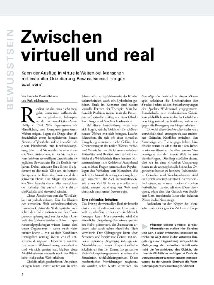 Zwischen virtuell und real